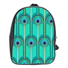 Gradient Art Deco Pattern Design School Bag (large) by artworkshop