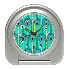 Gradient Art Deco Pattern Design Travel Alarm Clock by artworkshop