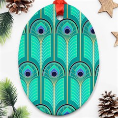 Gradient Art Deco Pattern Design Oval Ornament (two Sides) by artworkshop