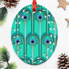 Gradient Art Deco Pattern Design Oval Filigree Ornament (two Sides) by artworkshop