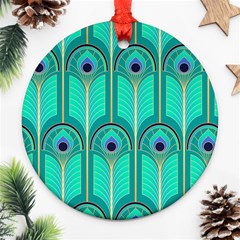 Gradient Art Deco Pattern Design Round Ornament (two Sides) by artworkshop