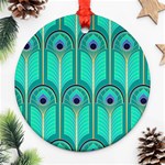 Gradient Art Deco Pattern Design Round Ornament (Two Sides) Front