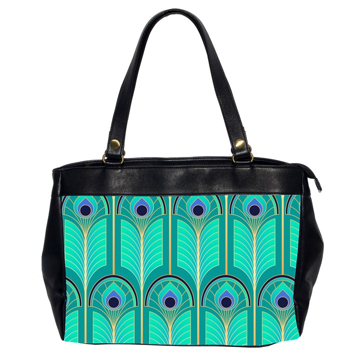 Gradient Art Deco Pattern Design Oversize Office Handbag (2 Sides)