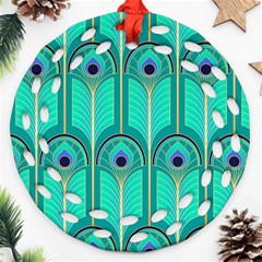 Gradient Art Deco Pattern Design Ornament (round Filigree) by artworkshop