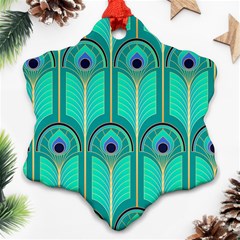 Gradient Art Deco Pattern Design Snowflake Ornament (two Sides) by artworkshop