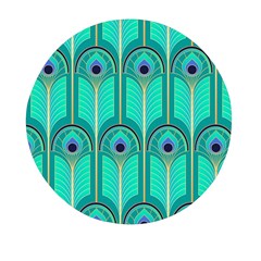 Gradient Art Deco Pattern Design Mini Round Pill Box by artworkshop