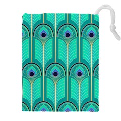 Gradient Art Deco Pattern Design Drawstring Pouch (5xl) by artworkshop