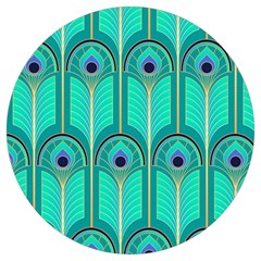 Gradient Art Deco Pattern Design Round Trivet by artworkshop