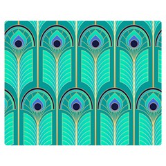 Gradient Art Deco Pattern Design One Side Premium Plush Fleece Blanket (medium) by artworkshop