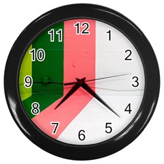 Green Pink Interior Paint Wall Clock (black) by artworkshop