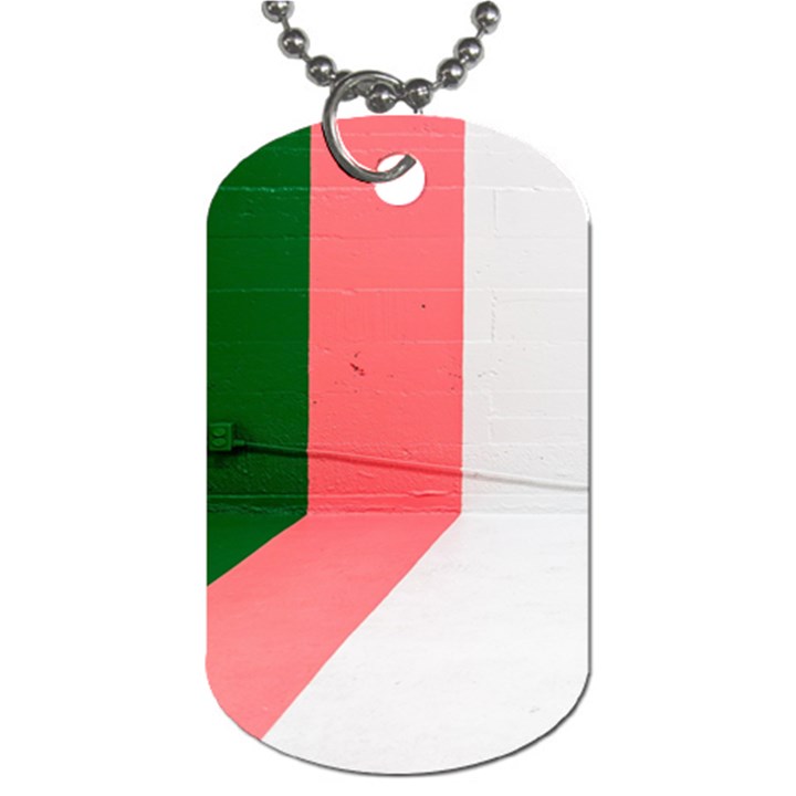 Green Pink Interior Paint Dog Tag (One Side)