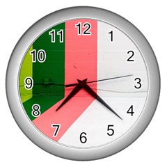 Green Pink Interior Paint Wall Clock (silver) by artworkshop