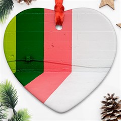 Green Pink Interior Paint Heart Ornament (two Sides) by artworkshop