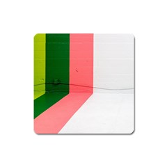 Green Pink Interior Paint Square Magnet by artworkshop