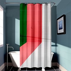 Green Pink Interior Paint Shower Curtain 36  X 72  (stall)  by artworkshop