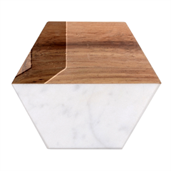 Green Pink Interior Paint Marble Wood Coaster (hexagon)  by artworkshop