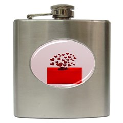 Love Envelope Logo Valentine Hip Flask (6 Oz) by artworkshop