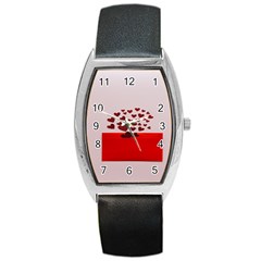 Love Envelope Logo Valentine Barrel Style Metal Watch by artworkshop