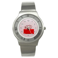 Love Envelope Logo Valentine Stainless Steel Watch by artworkshop