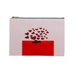 Love Envelope Logo Valentine Cosmetic Bag (large) by artworkshop