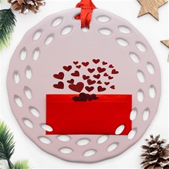 Love Envelope Logo Valentine Ornament (round Filigree) by artworkshop