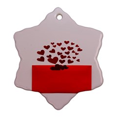 Love Envelope Logo Valentine Snowflake Ornament (two Sides) by artworkshop