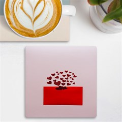 Love Envelope Logo Valentine Uv Print Square Tile Coaster  by artworkshop