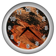 Painting Wallpaper Wall Clock (silver) by artworkshop