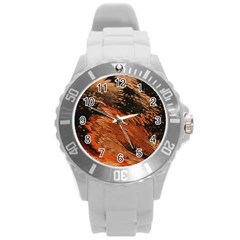 Painting Wallpaper Round Plastic Sport Watch (l) by artworkshop