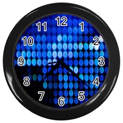 Pattern Blue Logo Wall Clock (black) by artworkshop