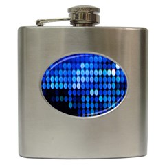 Pattern Blue Logo Hip Flask (6 Oz) by artworkshop