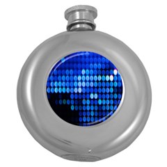 Pattern Blue Logo Round Hip Flask (5 Oz) by artworkshop