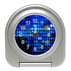 Pattern Blue Logo Travel Alarm Clock by artworkshop