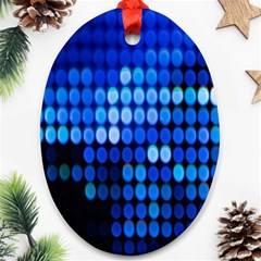 Pattern Blue Logo Oval Ornament (two Sides) by artworkshop