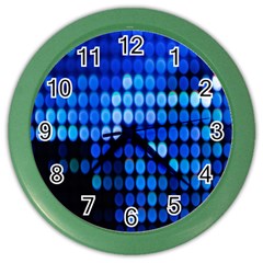 Pattern Blue Logo Color Wall Clock by artworkshop