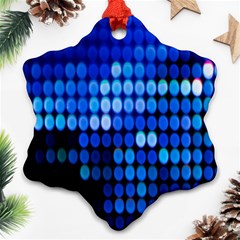 Pattern Blue Logo Snowflake Ornament (two Sides) by artworkshop