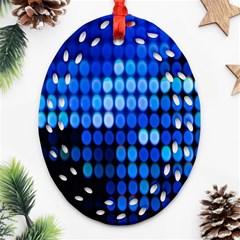 Pattern Blue Logo Oval Filigree Ornament (two Sides) by artworkshop