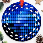 Pattern Blue Logo Ornament (Round Filigree) Front