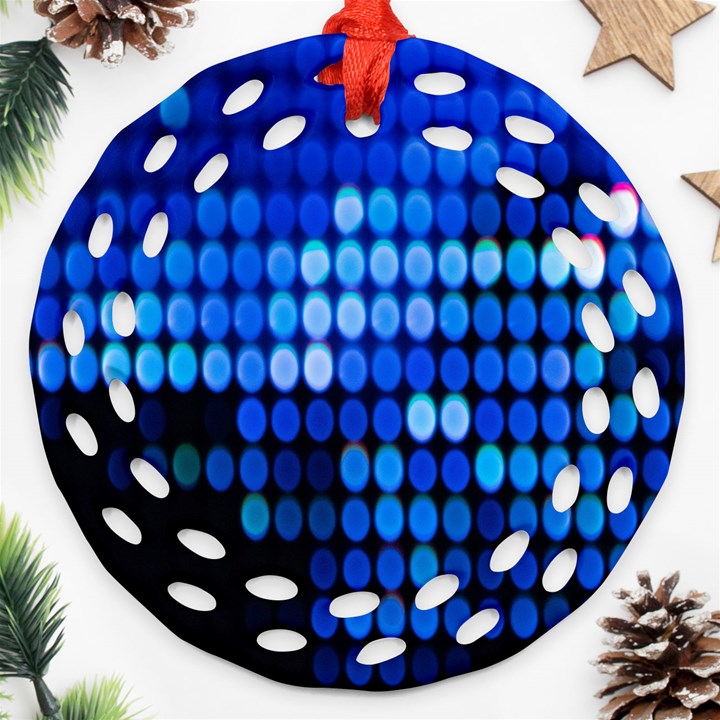 Pattern Blue Logo Ornament (Round Filigree)