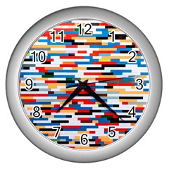 Pattern Wallpaper Wall Clock (silver) by artworkshop