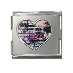 Splattered Paint On Wall Mega Link Heart Italian Charm (18mm) by artworkshop