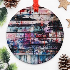 Splattered Paint On Wall Ornament (round) by artworkshop