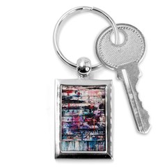 Splattered Paint On Wall Key Chain (rectangle) by artworkshop