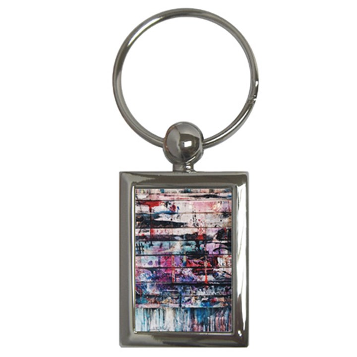 Splattered Paint On Wall Key Chain (Rectangle)