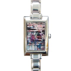 Splattered Paint On Wall Rectangle Italian Charm Watch by artworkshop