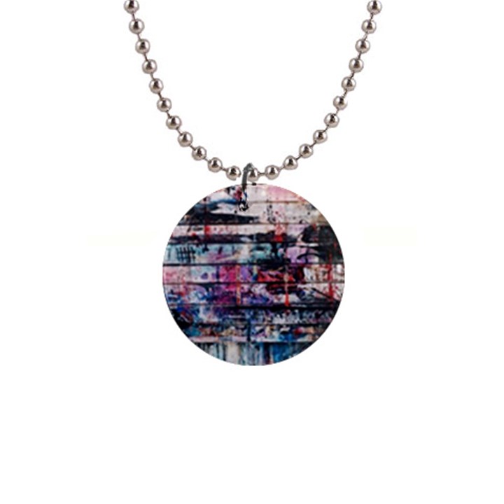 Splattered Paint On Wall 1  Button Necklace