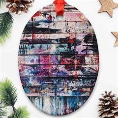 Splattered Paint On Wall Ornament (oval) by artworkshop