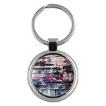 Splattered Paint On Wall Key Chain (Round) Front