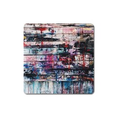 Splattered Paint On Wall Square Magnet by artworkshop