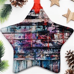 Splattered Paint On Wall Star Ornament (two Sides) by artworkshop